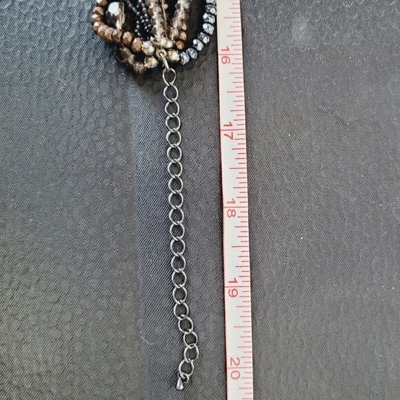 Premier Designs Natural Beauty  Multi Strand Necklace 17" - 21"  Browns & Grays - Picture 8 of 8